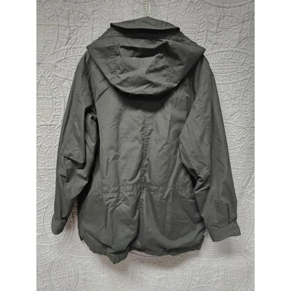 Vintage Eddie Bauer Mens Wool Lined Mountain‎ Parka Jacket Size M Black Outdoors